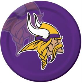 img 2 attached to 🏈 Officially Licensed NFL Minnesota Vikings Dinner Paper Plates - 96-Count by Creative Converting