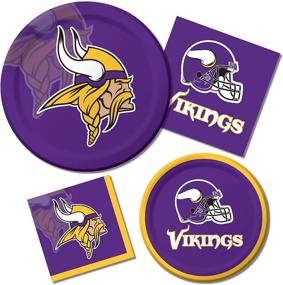 img 1 attached to 🏈 Officially Licensed NFL Minnesota Vikings Dinner Paper Plates - 96-Count by Creative Converting