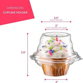 img 3 attached to 30 Stackable Individual Cupcake Containers with Airtight Dome Lid - BPA-Free