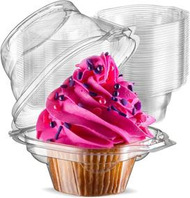 img 4 attached to 30 Stackable Individual Cupcake Containers with Airtight Dome Lid - BPA-Free