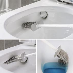 img 2 attached to 🧼 Toilet Bowl Brush Set with Silicone Bristles, Deep Cleaning Brush and Holder – Freestanding or Wall Mounted