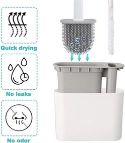 img 3 attached to 🧼 Toilet Bowl Brush Set with Silicone Bristles, Deep Cleaning Brush and Holder – Freestanding or Wall Mounted