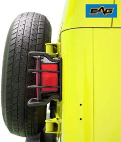 img 1 attached to 🚦 Enhance Your Wrangler's Safety: EAG Black Textured Off Road Taillight Tail Light Euro Guards Steel Protector for 87-06 Wrangler TJ YJ