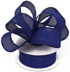 img 1 attached to 🎀 Burlap Ribbon Ideal for Wedding Home Decoration Gift Wrap, Handmade Art Crafts - 1.5" X 10 Yd Spool (Royal Blue)