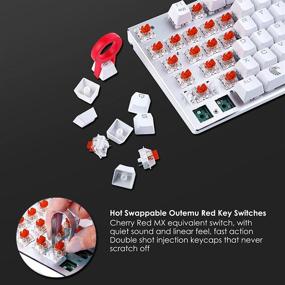 img 1 attached to 💻 HUO JI E-Yooso Z-88 RGB Mechanical Gaming Keyboard: Metal Panel, Red Switches, Compact 81 Keys - Mac/PC Compatible, Silver/White