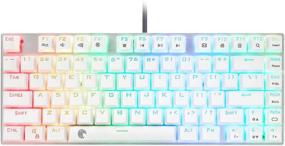 img 4 attached to 💻 HUO JI E-Yooso Z-88 RGB Mechanical Gaming Keyboard: Metal Panel, Red Switches, Compact 81 Keys - Mac/PC Compatible, Silver/White