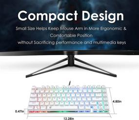 img 2 attached to 💻 HUO JI E-Yooso Z-88 RGB Mechanical Gaming Keyboard: Metal Panel, Red Switches, Compact 81 Keys - Mac/PC Compatible, Silver/White
