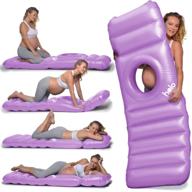 🤰 голографическая надувная беременная подушка - идеальная беременная кровать + плавательный матрац для комфортного отдыха на животе, безопасен на суше и в воде - лаванда логотип