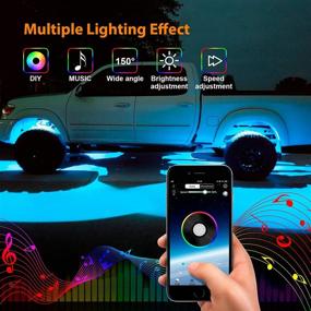 img 2 attached to 🚗 SS VISION RGB LED Rock Lights Multicolor Neon Underglow Waterproof Music Lighting Kit with APP, RF Control - Off Road Truck Car ATV SUV UTV Motorcycle