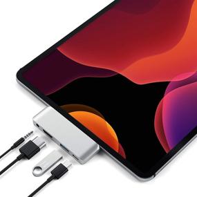 img 4 attached to 🔌 Satechi Aluminum Type-C Mobile Pro Hub Adapter: USB-C PD Charging, 4K HDMI, USB 3.0 & 3.5mm - Compatible with 2020/2018 iPad Pro, iPad Air (Silver)