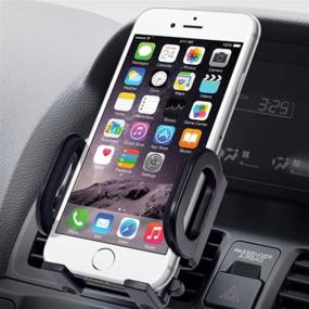 img 4 attached to 📲 Jarv Premium Air Vent Car Holder for iPhone 10 X 8 7 6S Plus, Samsung Galaxy S9 S8 S7 Plus, Note 9 8 (4-6.3") Cell Phones - Flexible & Cushioned Car Swivel Mount (with/without Case)