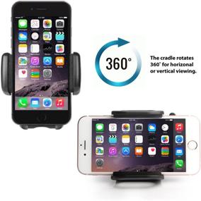img 1 attached to 📲 Jarv Premium Air Vent Car Holder for iPhone 10 X 8 7 6S Plus, Samsung Galaxy S9 S8 S7 Plus, Note 9 8 (4-6.3") Cell Phones - Flexible & Cushioned Car Swivel Mount (with/without Case)