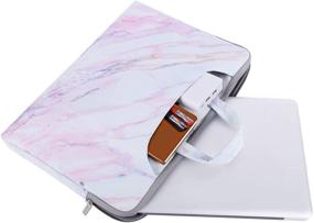 img 3 attached to 🎒 MOSISO Laptop Shoulder Bag for MacBook Pro/Air 13 inch, 13-13.3 inch Notebook Computer, Canvas Cross Grain Marble Carrying Briefcase Sleeve