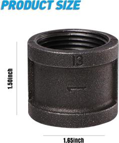 img 3 attached to 🛠️ Home TZH 1" Pipe Fitting Coupling, 10 Pack Malleable Iron Cast Pipe Coupling for Steam-punk Vintage Shelf Bracket DIY Plumbing Pipe Decor Furniture (10, 1") - High-Quality Pipe Fittings for DIY Projects