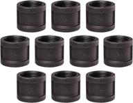 🛠️ home tzh 1" pipe fitting coupling, 10 pack malleable iron cast pipe coupling for steam-punk vintage shelf bracket diy plumbing pipe decor furniture (10, 1") - high-quality pipe fittings for diy projects логотип