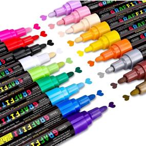 18 Colors Acrylic Paint Marker Pens for Rock Painting Fine Point Acrylic  Paint Pens for Fabric Wood Canvas Ceramic Glass Stone Scrapbooking Supplies  Quick Dry Non Toxic No Odor Paint Markers