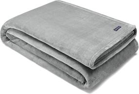 img 4 attached to Nautica Ultra Plush Collection Blanket - Super Soft & Cozy Fleece, Lightweight & Incredibly Warm, Easy Care Machine Washable, Queen Size, Grey