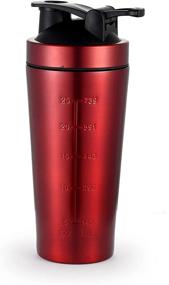 img 3 attached to Premium Stainless Steel Protein Shaker Bottle with Marker & Shaker Ball - 30 Ounce Sports Water Bottle