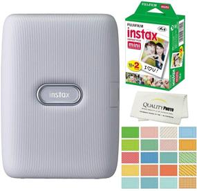 img 4 attached to 📸 Fujifilm Instax Mini Link Smartphone Printer Bundle with Fujifilm Instax Mini Films (20 Pack), Stickers, and Bonus Microfiber Cloth (Ash White)