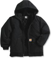 carhartt active jacket brown: top-quality large boys' clothing in jackets & coats! logo