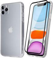 📱 qutechwood crystal clear case for iphone 11 pro max: full body coverage, shockproof protection, slim fit design logo