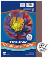 🎨 tru-ray heavyweight dark brown construction paper - 9"x12" - 50 sheets: top quality for art & craft projects logo