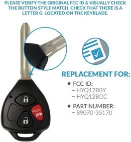 img 1 attached to 🔑 2-Pack Keyless2Go Replacement Car Keyless Entry Remote with G Chip for Select 4Runner, Rav4, and Yaris Models Using HYQ12BBY, HYQ12BDC