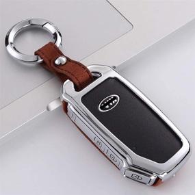 img 4 attached to 🔑 Ultimate Protection: Ontto Brown Key Fob Cover Case for Kia - Keyless Keychain Shell Holder Jacket Skin