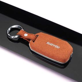 img 3 attached to 🔑 Ultimate Protection: Ontto Brown Key Fob Cover Case for Kia - Keyless Keychain Shell Holder Jacket Skin