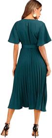 img 3 attached to Milumia Elegant Pleated Flounce Burgundy Women's Clothing in Dresses