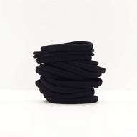 🌿 black eco-friendly nylon hair elastics, hair ties for women, elastic hair bands - set of 20 logo