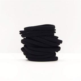 img 3 attached to 🌿 Black Eco-Friendly Nylon Hair Elastics, Hair Ties for Women, Elastic Hair Bands - Set of 20