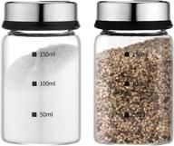 🧂 enhance your culinary experience with the premium glass salt & pepper shaker: adjustable lid, 4 pouring hole sizes, 150ml bottles for seasoning, herbs & spice логотип