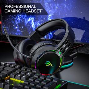 img 2 attached to 🎧 Havit RGB Gaming Headset and Headphone Stand Set with Dual Hanger Base, Phone Holder, 2 USB Ports, and Gaming Headphone with Mic for PC, PS4, PS5, Xbox