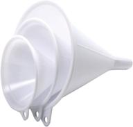 👌 convenient set of 3 norpro plastic funnels in white – perfect for all your pouring needs! logo