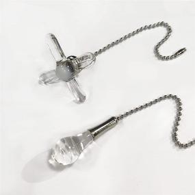 img 3 attached to 💡 Decorative Ceiling Fan Pull Chain Extender with Glass Ornaments – Crystal Light Bulb and Fan for Ceiling Light Lamp Chain (Nickel Chain)