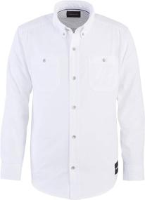 img 4 attached to 👔 Classy & Functional Calvin Klein Boys' Long Sleeve Herringbone Button-Down Shirt with Chest Pockets