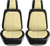 🚘 enhance your ride with fh group fb209102beige universal fit ultra car seat cushions - front set, beige logo