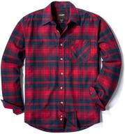 👔 cqr flannel sleeved button up brushed men's shirts: comfortable and stylish clothing for men logo