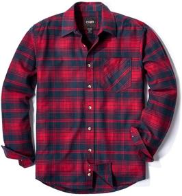 img 4 attached to 👔 CQR Flannel Sleeved Button Up Brushed Men's Shirts: Comfortable and Stylish Clothing for Men