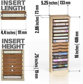 img 3 attached to 📼 TunePhonik Wooden Cassette Tape Storage Case Organizer with 16 Slots