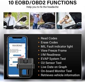 img 1 attached to 🔎 ThinkCar 1S Bluetooth OBD2 сканер, улучшенная версия с полной системной диагностикой и 10 функциями OBD2, максимальный считыватель кодов для всех транспортных средств