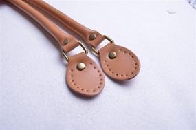 img 3 attached to Genuine Cowhide Leather Purse Handles: WENTO Pair 23.6 Inches Soft Camel Brown Straps - High-Quality Purse Making Supplies