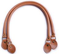 genuine cowhide leather purse handles: wento pair 23.6 inches soft camel brown straps - high-quality purse making supplies logo
