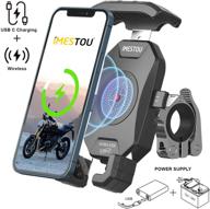 📱 imestou upgraded motorcycle wireless phone charger holder handlebar mount - fast charging for iphone samsung smartphones logo