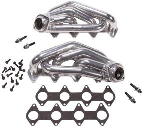 img 3 attached to 🚗 Ford Mustang GT Performance Exhaust Headers - BBK 16120 1-5/8" Shorty Tuned Length, Polished Silver Ceramic Finish