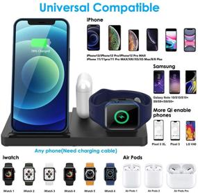 img 3 attached to 🔌 4-in-1 Fast Wireless Charging Station by Spritree - Compatible with Apple Watch, Airpods Pro, iPhone 12/11/11pro/X/XS/XR Max/8/8 Plus, Samsung Galaxy S20 - Wireless Charger Stand