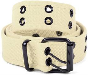 img 4 attached to Casual Solid Double Canvas Parquet Men's Accessories for Belts