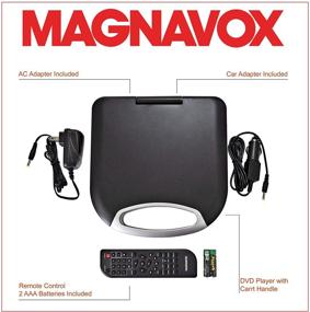 img 2 attached to 📺 Black Magnavox MTFT750-BK Portable 7 inch TFT DVD/CD Player with Remote Control + Car Adapter, Rechargeable Battery, Headphone Jack, Built-In Speakers