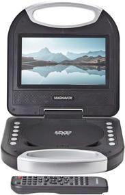 img 1 attached to 📺 Black Magnavox MTFT750-BK Portable 7 inch TFT DVD/CD Player with Remote Control + Car Adapter, Rechargeable Battery, Headphone Jack, Built-In Speakers